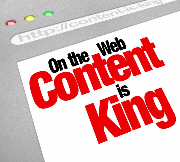 Content Is King Website Screen Increase Traffic More Articles — Stock Photo, Image