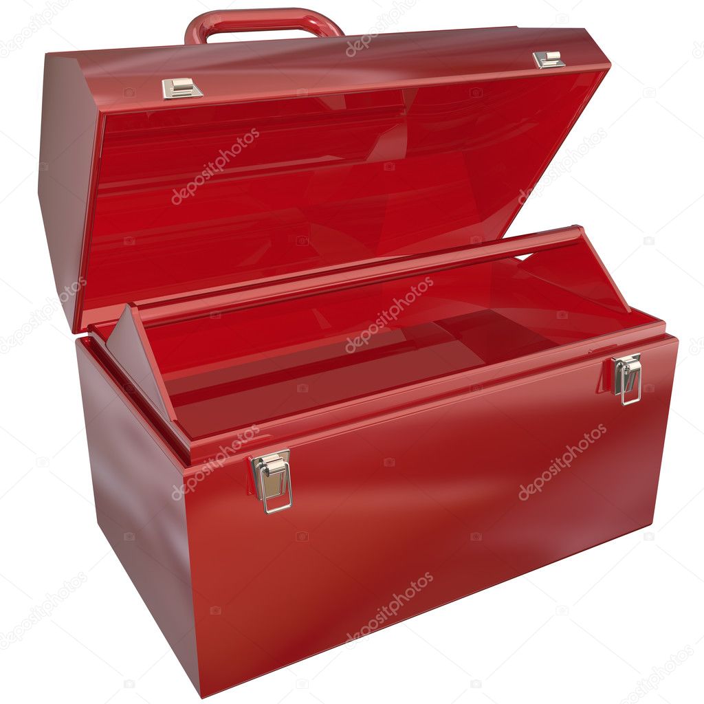 Empty Red Toolbox for Your Copy or Message Blank Copyspace Stock Photo by  ©iqoncept 31285365
