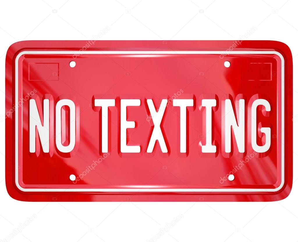 No Texting License Plate Warning Danger Text Message