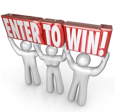 Enter to Win People Lifting Words Contest Winner clipart