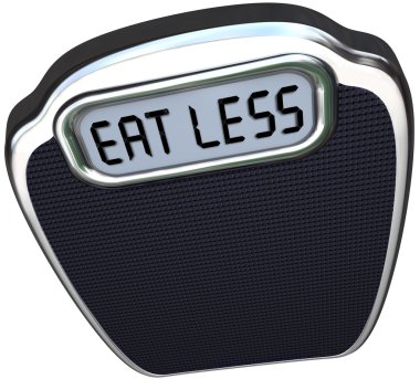 Eat Less Words Scale Lose Weight Diet clipart