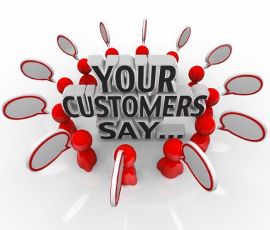 Your Customers Say Satisfaction Feedback Happiness Rating clipart