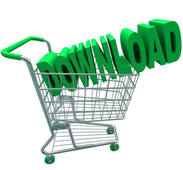 Töltse le a bevásárló kosár szó digitális fájl vásárlás — Stock Fotó