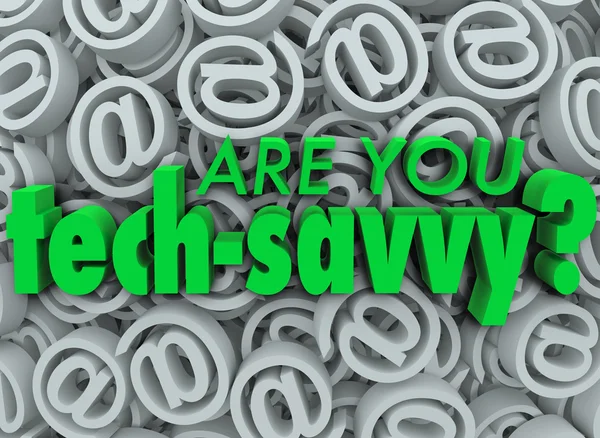 Bent u tech savvy e-mail symbool teken achtergrond — Stockfoto