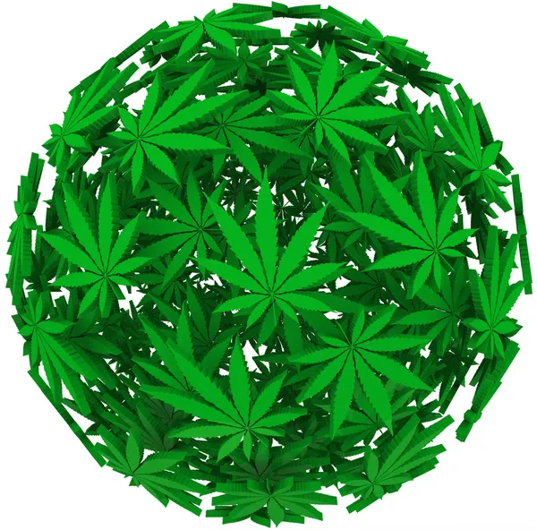 Plano de fundo da esfera da folha de maconha medicinal — Fotografia de Stock