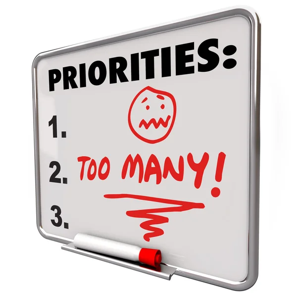 Te veel prioriteiten overweldigend to-do lijst taken banen — Stockfoto