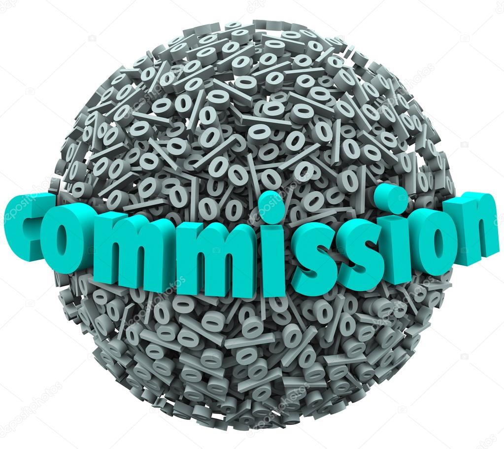 Commission Percent Sign Ball Earning Bonus Pay Rate Stock Photo by