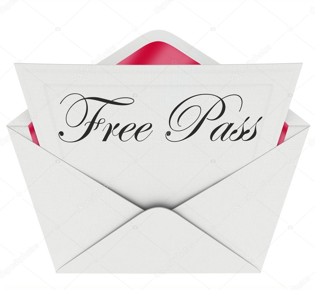 Free Pass Invitation Card Envelope Open Mail