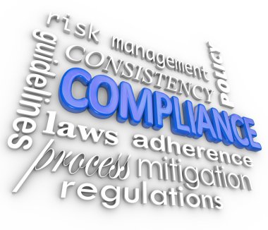 Compliance Word Background Legal Regulations Adherence clipart