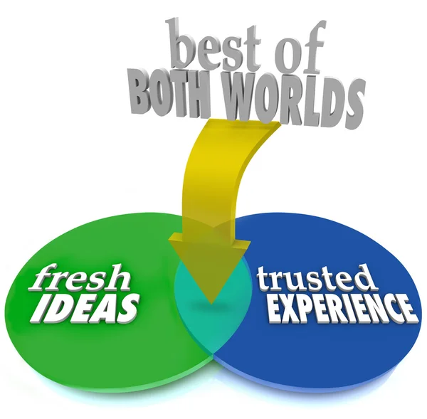 Lo mejor de ambos mundos Ideas frescas Experiencia de confianza — Foto de Stock