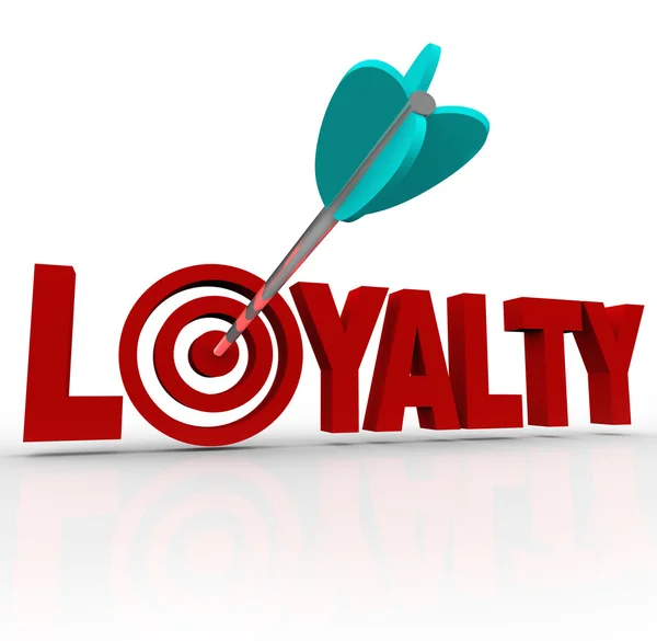 Loyalty Arrow in 3D Word Customer Reputation — Stock Photo, Image