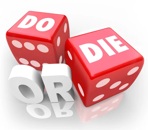 Doen of sterven dobbelstenen eindresultaat resultaat gokken — Stockfoto