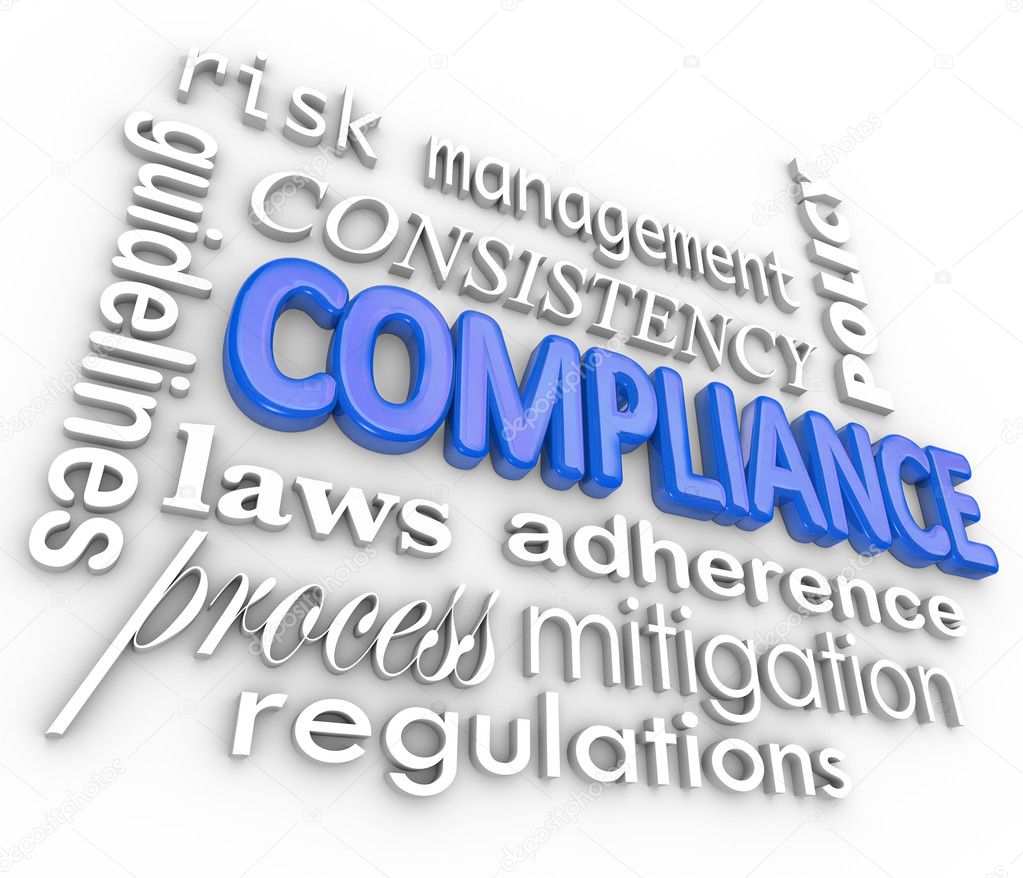 Compliance Word Background Legal Regulations Adherence