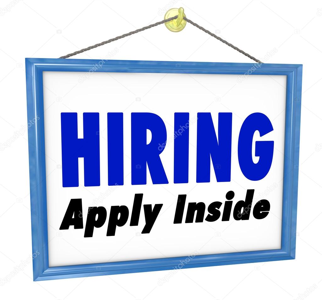 Hiring Window SIgn Apply Within Employment Interview Job