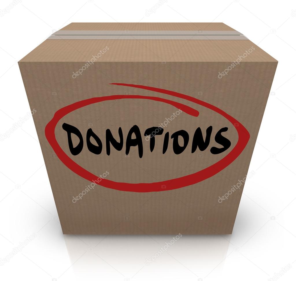 Donations Cardboard Box Food Charity Drive