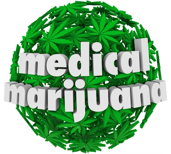 Medical Marijuana Words Leaves Legal Pharmacy — Stock Photo, Image