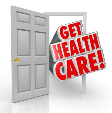 Get Health Care Insurance Coverage Open Door clipart