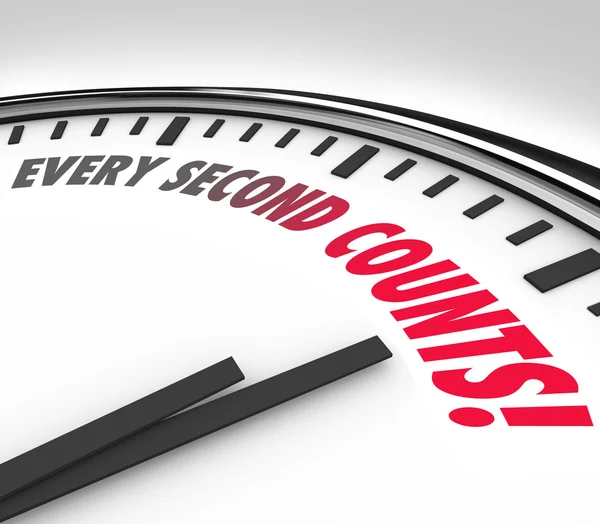 Every Second Counts Clock Countdown Deadline — Stock Photo, Image