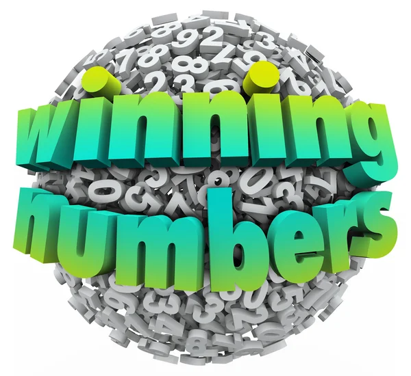 Winning Numbers Ball Lottery Jackpot Game Sweepstakes — Stock Photo, Image