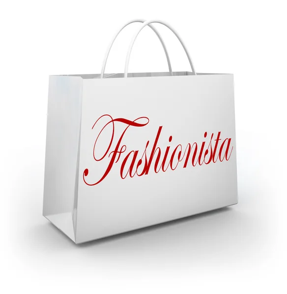 Fashionista Shopping Bag Buying Clothes Store Sale — Stock Photo, Image