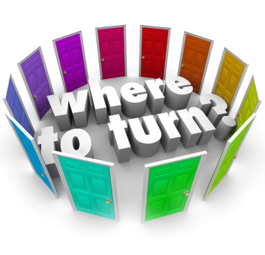 Where to Turn Question Wondering Best Place to Start clipart