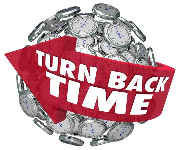 Turn Back Time Arrow Clock Sphere — Stock Photo, Image