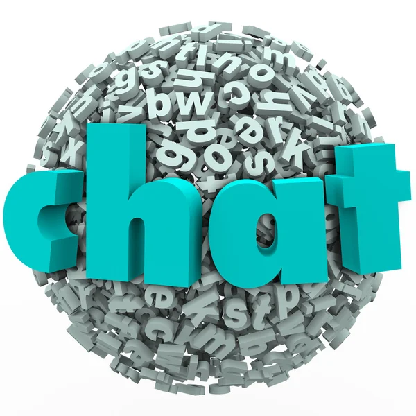 Chat λέξη επιστολή μπάλα σφαίρα μιλάμε συζήτηση — Φωτογραφία Αρχείου