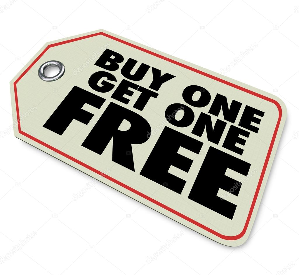 Buy One Get Free Price Tag Sale Special Promotion