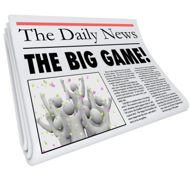 The Big Game Newspaper Headline Sports News Update clipart