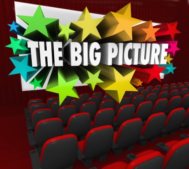 Big Picture Movie Theatre Screen Show Perspective Vision clipart