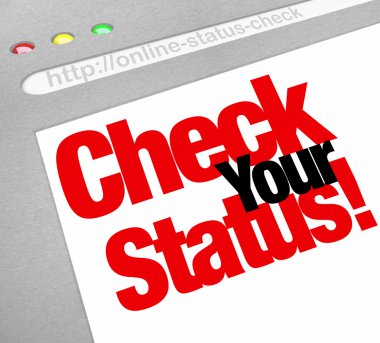 Check Your Status Online Web Site Update Position clipart