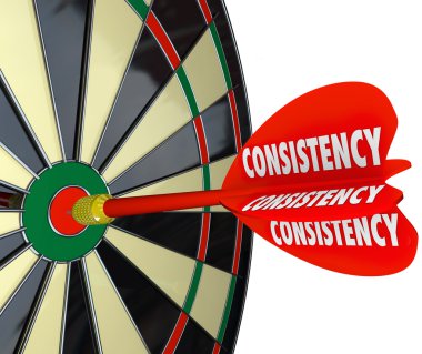 Consistency Dependable Reliable Perfect Score Dart Board clipart