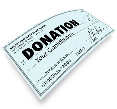 Donation Check Word Money Gift Contribution clipart