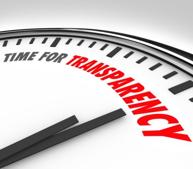 Time for Transparency Clarity Honest Forthright Clock clipart
