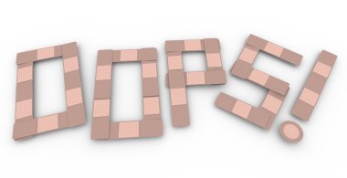 Oops kaza yaralanma tıbbi tedavi bandaj kelime kelime