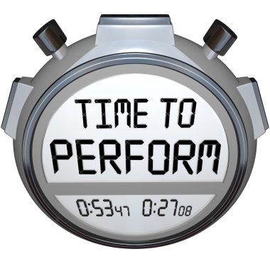 Time to Perform Stopwatch Timer Clock Action Needed clipart