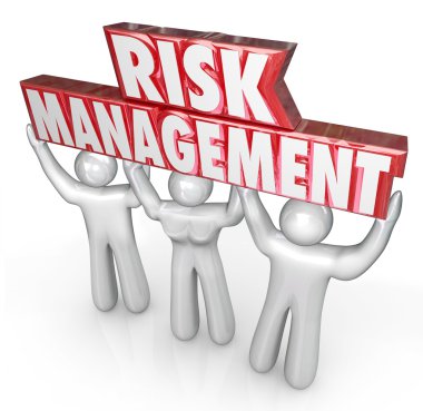 Risk Management People Team Lift Words Limit Liability clipart
