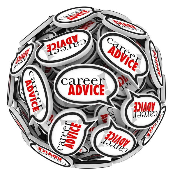 Career Advice Speech Bubble Sphere Job Work Tips — Stock Photo, Image