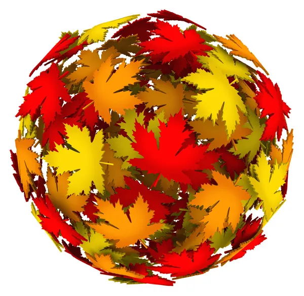 Blätter, die ihre Farbe ändern Herbst Herbst Blatt Ball — Stockfoto