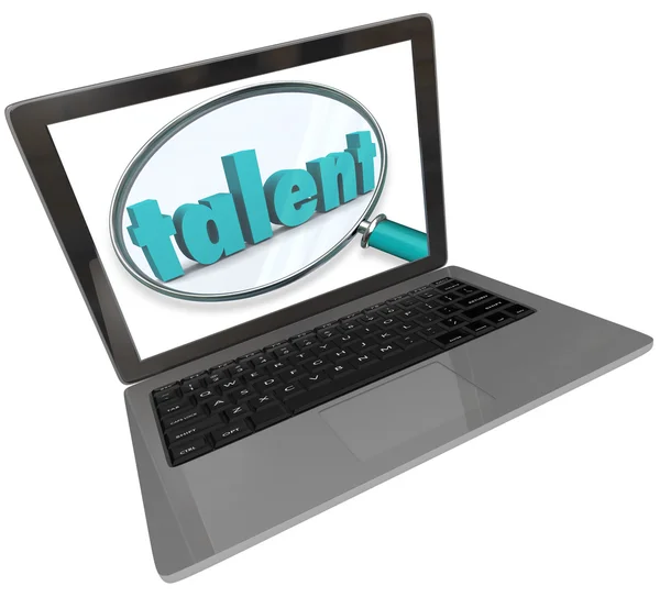 Talent Laptop Screen Online Pesquisar Habilitado Pessoas únicas — Fotografia de Stock