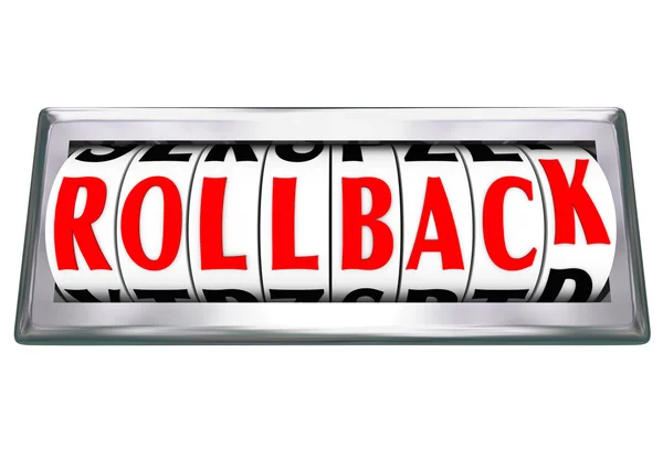 Rollback Word Rolling Back Time Price Save Money — Stock Photo, Image