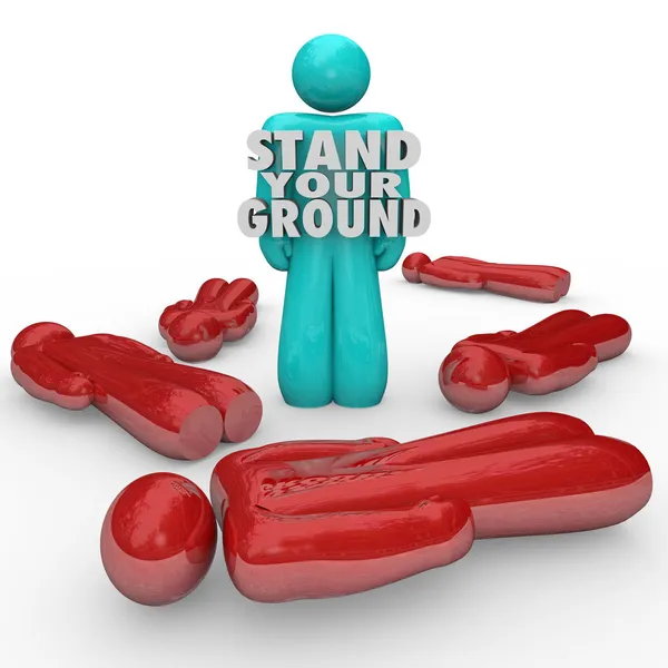 Stand Your Ground Words Person Standing Survivor Self Defense — Stock Photo, Image