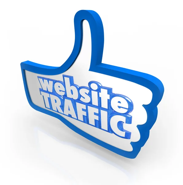 Website Traffic Thumb Up Aumentar Visitantes online Reputação — Fotografia de Stock