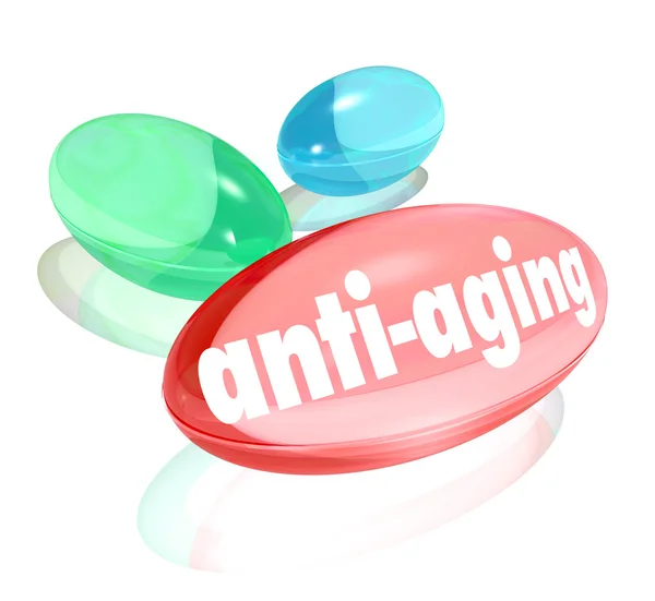 Anti-Aging Pills Capsules Natural Organic Vitamin Youth — Stock Photo, Image