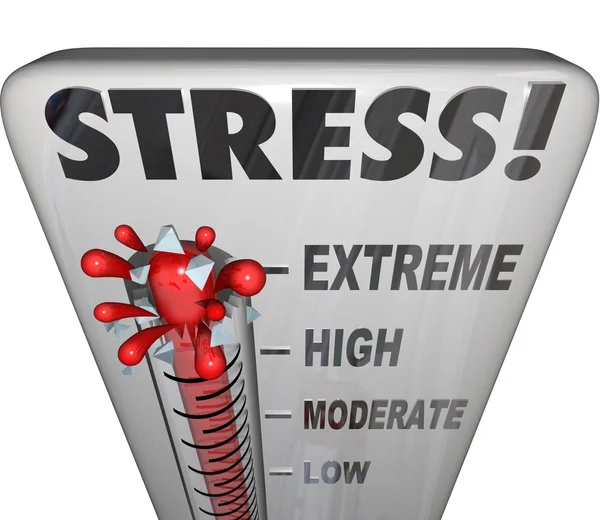 Stress thermometer overweldigend teveel werklast — Stockfoto