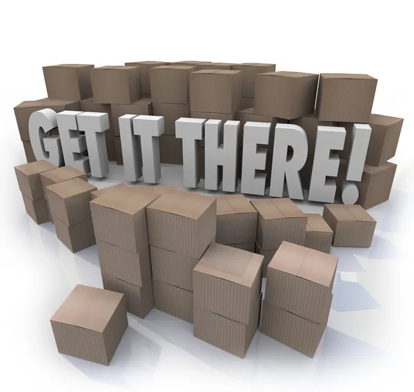 Get It There Shipping Cardboard Boxes Fast Shipment — Stock Photo, Image