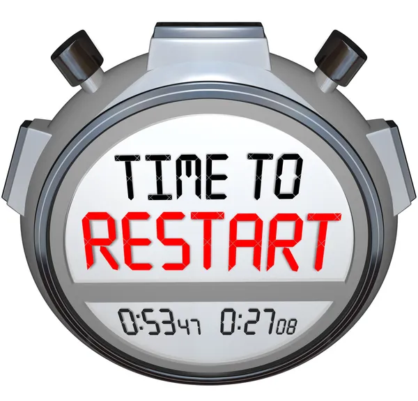 Time to Restart Stopwatch Timer Redo Refresh Reinvent — Stock Photo, Image