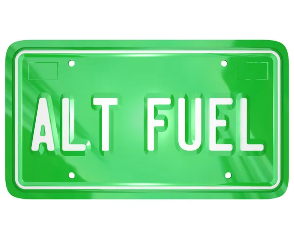 Alt 燃料替代动力能源绿色车牌 — 图库照片