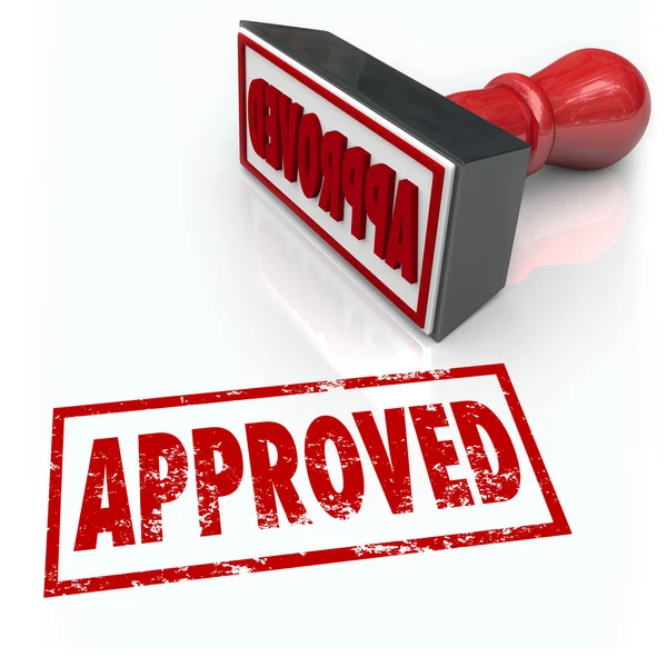 Approved Rubber Stamp Accepted Approval Result — Stock Photo, Image