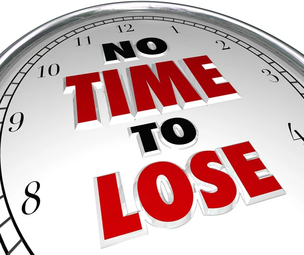 No Time to Lose Clock Words Deadline Countdown — Stock Photo, Image